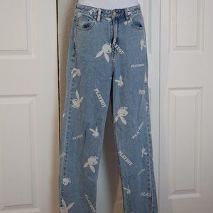 Playboy x Pacsun 90's Bunny Print Boyfriend Jeans Size 28 - Medium Wash